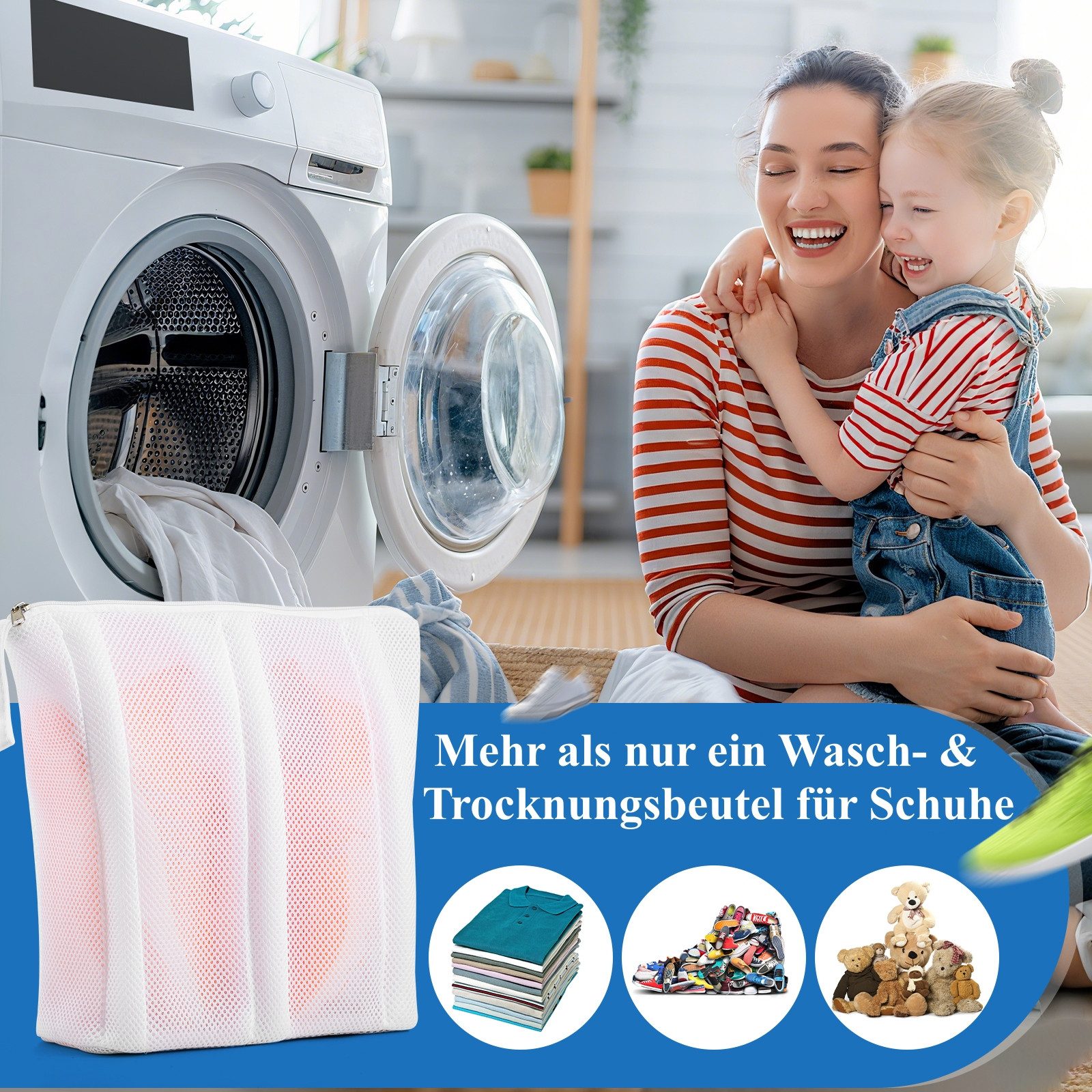 Elegear Wäschenetz Waschesäckchen für Schuhe, wäschenetz, wäschenetz für waschmaschine, 29*32 cm,Für Waschmaschinen & Trockner,Für Herrenschuhe/Damen/Kinder
