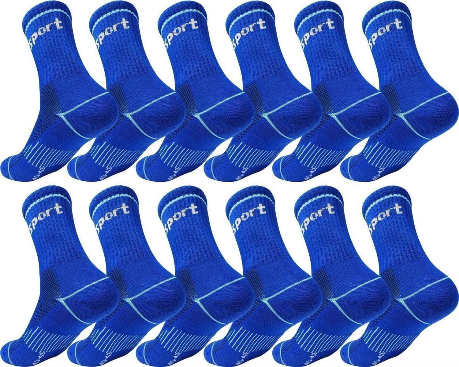 Sportsocken 12 Paar Sportsocken Herren Damen – mit Streifen, atmungsaktiv & bequem