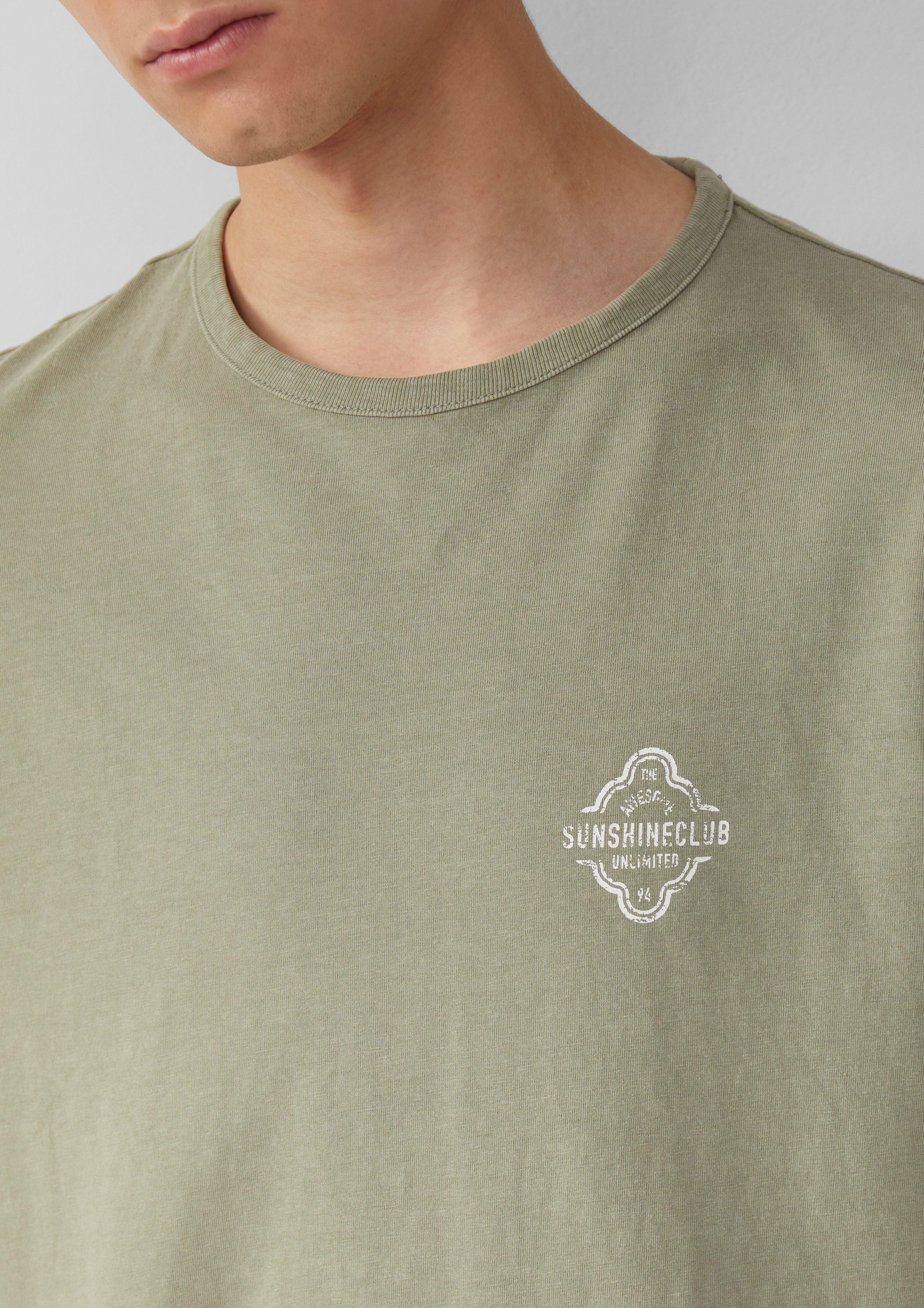 QS Kurzarmshirt Gewaschenes T-Shirt mit Front- günstig online kaufen