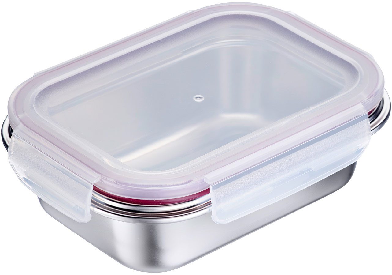 WESTMARK Lunchbox Edelstahl Lunch Box/ Frischhaltedose, 600 ml, Edelstahl 18/8, Polyprophylen (PP), Silikon, (1-tlg), auslaufsichere Brotdose – mikrowellen- & ofenfest
