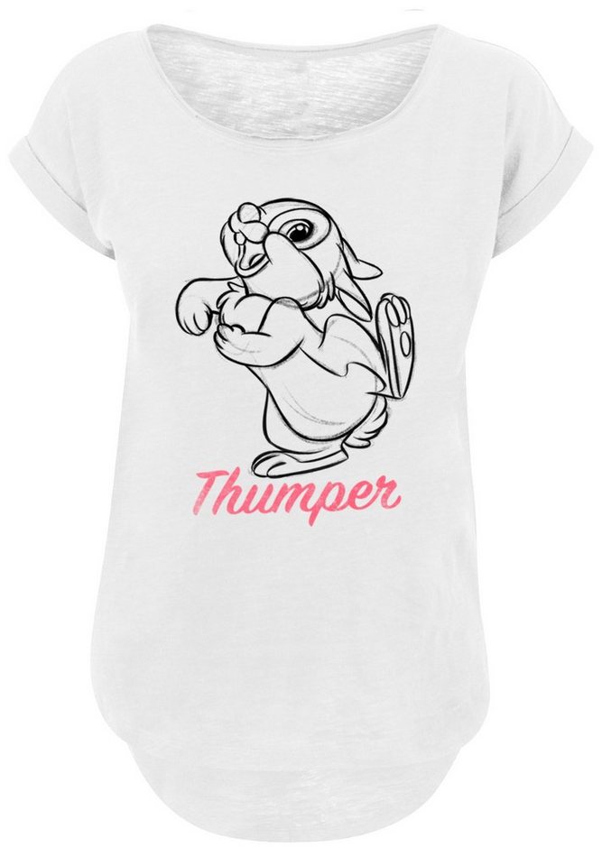 F4NT4STIC T-Shirt Disney Bambi Klopfer Line Zeichnung Damen,Premium  Merch,Lang,Longshirt,Bedruckt