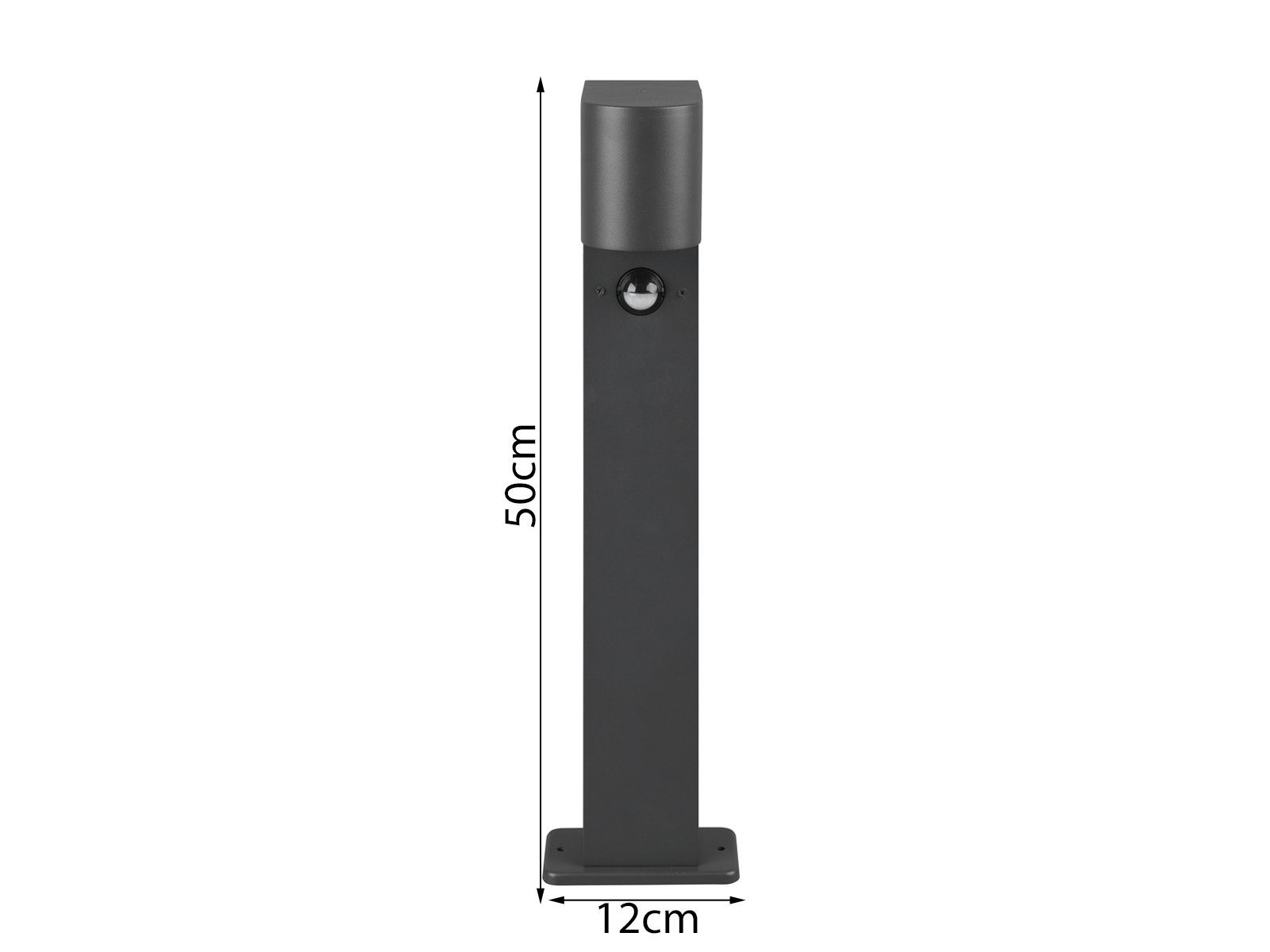 TRIO Leuchten LED Pollerleuchte, Bewegungsmelder, LED wechselbar, warmweiß, mit Bewegungsmelder, 50cm Anthrazit, Wegbeleuchtung Garten beleuchten