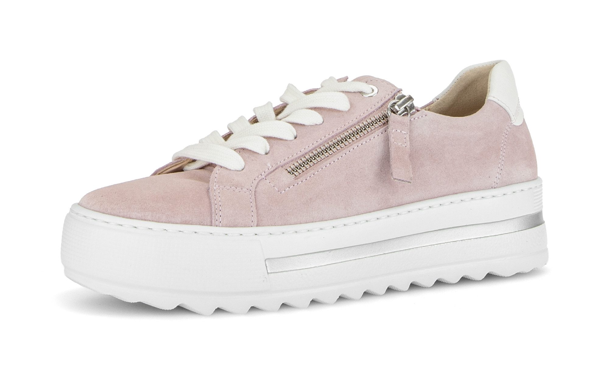 Gabor FLORENZ Plateausneaker Freizeitschuh, Halbschuh, Schnürschuh mit Außenreißverschluss, G-Weite