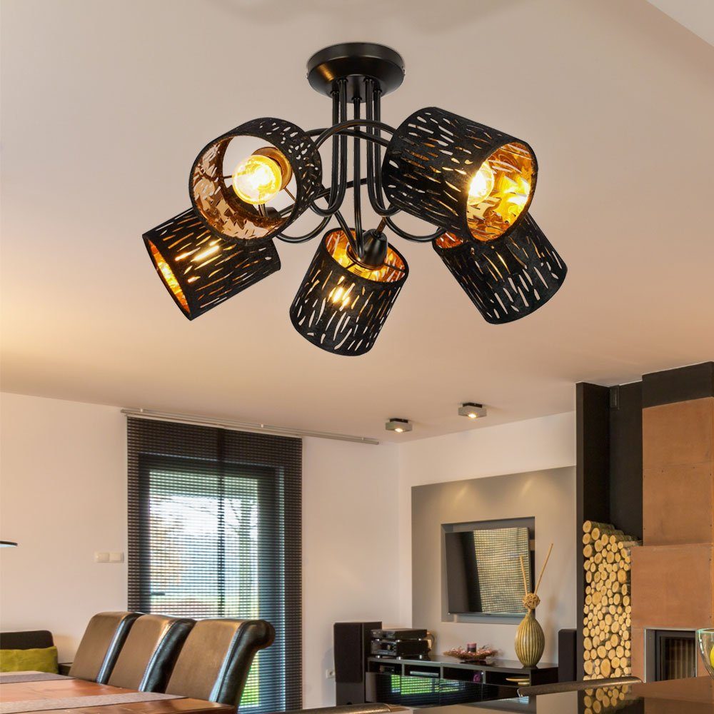 Globo Deckenleuchte, Leuchtmittel nicht inklusive, Decken Strahler Design  Lampe schwarz gold Wohn Zimmer Dekor