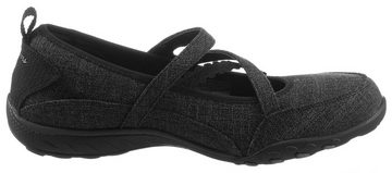 Skechers BREATHE-EASY Riemchenballerina Slipper, Schlupfschuh, Slip-On Sneaker in veganer Verarbeitung