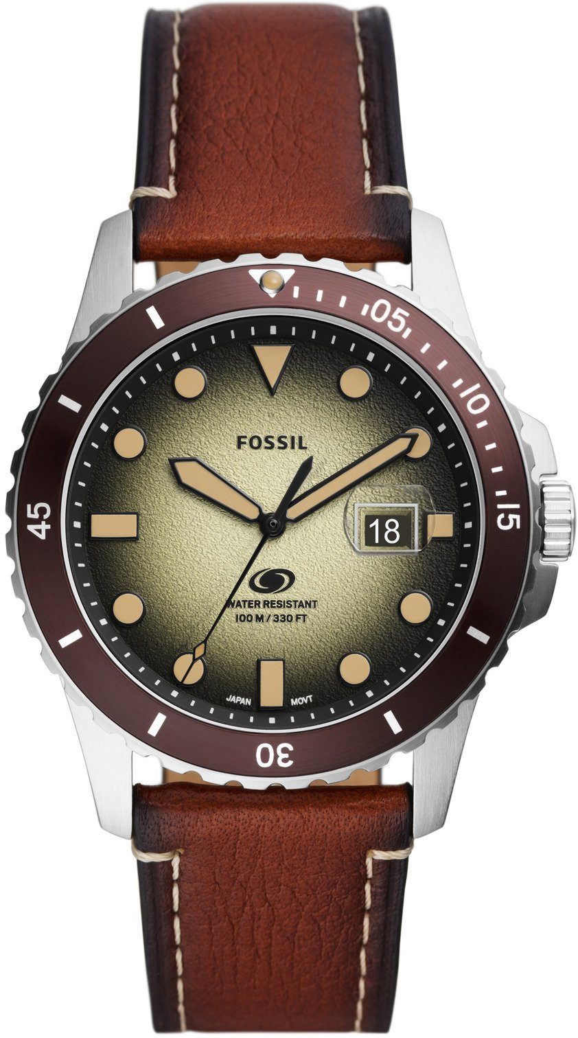 Fossil Quarzuhr FOSSIL BLUE, FS5961, Elegante Armbanduhr für Herren