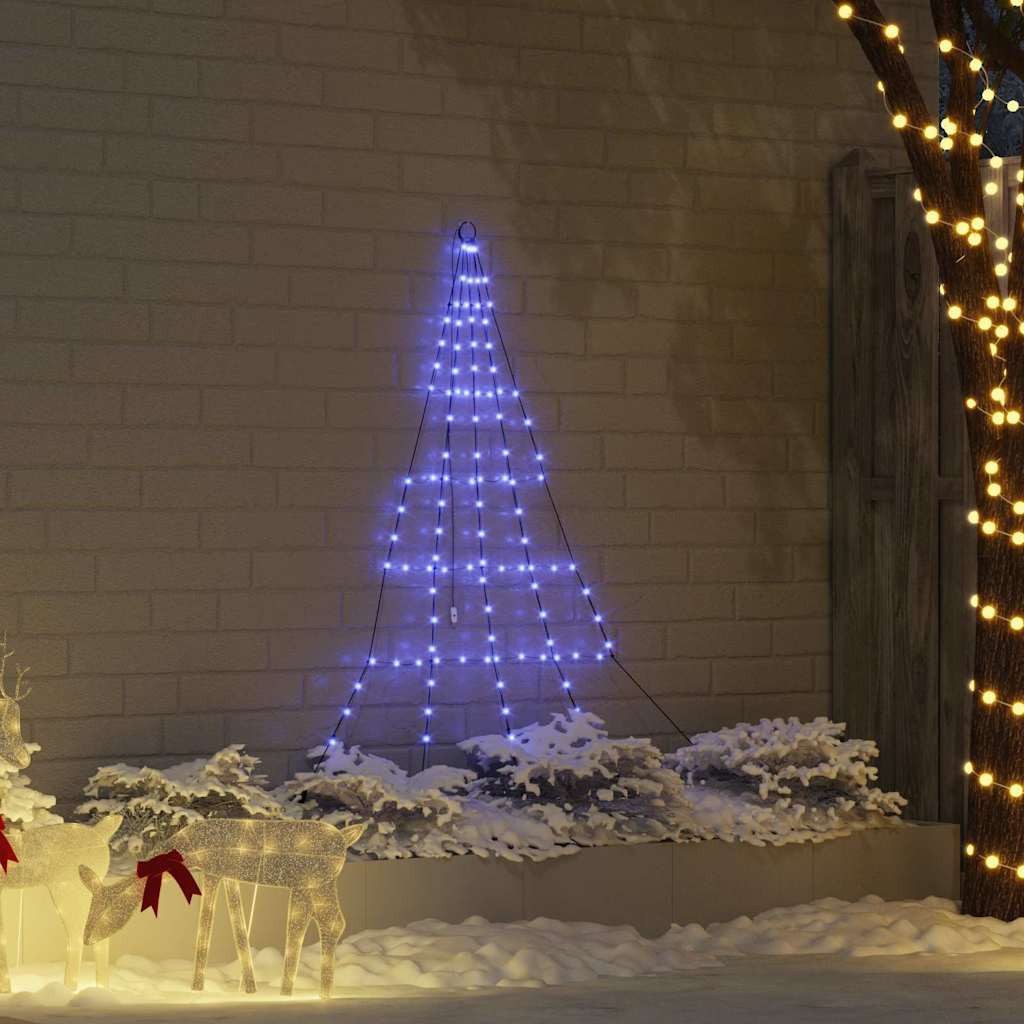 vidaXL LED Baum LED Weihnachtsbaum mit Erdspießen Blau 182 cm Metall