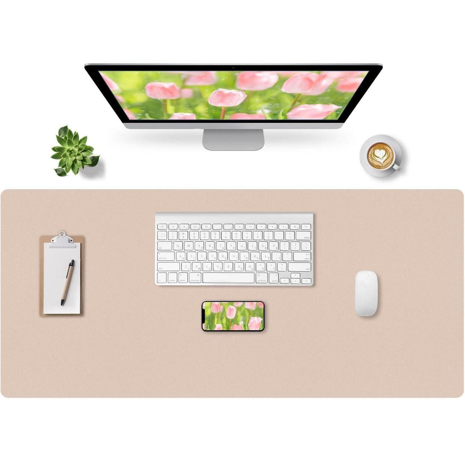 LuxusKollektion Schreibtischunterlage Schreibtischunterlage PU-Leder Beige 120x60cm