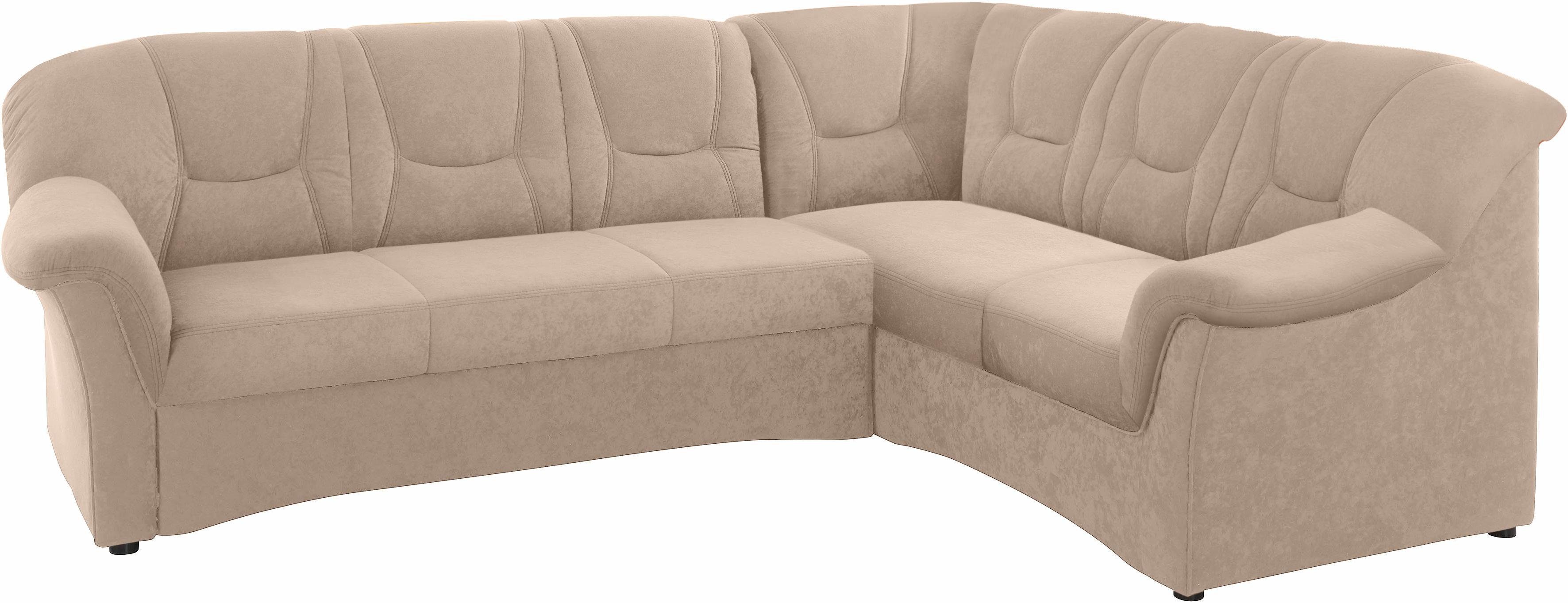 DOMO collection Ecksofa Sarafina zeitlos&bequem, optional mit Federkern, Breite 240cm, L-Form, wahlweise mit Bettfunktion
