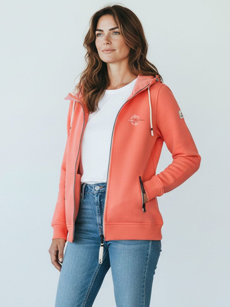 Dry Fashion Kapuzensweatjacke Juist Damen Sweatjacke Juist mit Kapuze - Kapuzenjacke taillierter Schnitt