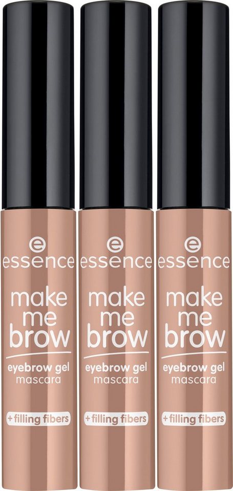 Essence Augenbrauen-Farbe make me BROW eyebrow gel mascara, 3-tlg.,  Augenbrauen-Gel für definierte Augenbrauen