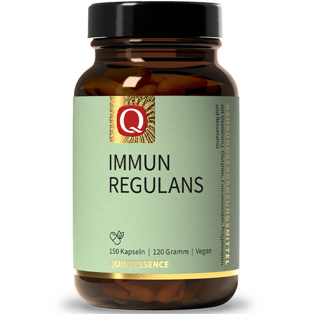 Quintessence Immun Regulans – mit Vitamin C, B-Vitaminen & Pflanzenextrakten - 150 Kapseln, 120 g, Hochwertige vegane Premiumqualität - für dein Immunsystem-mit Kurkuma
