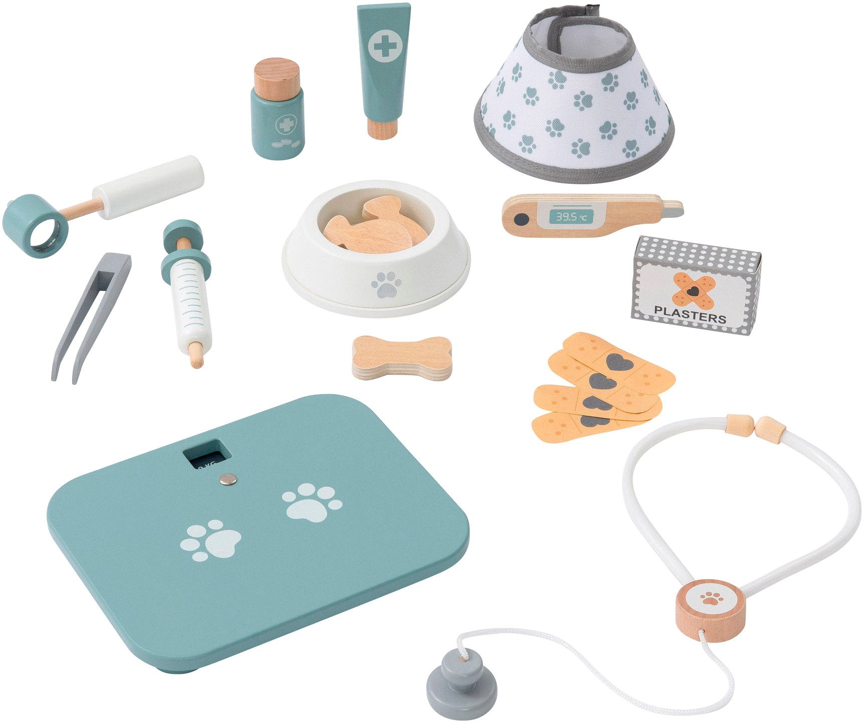 MUSTERKIND® Spielzeug-Arztkoffer Tierarzt Zubehör Set Mentha