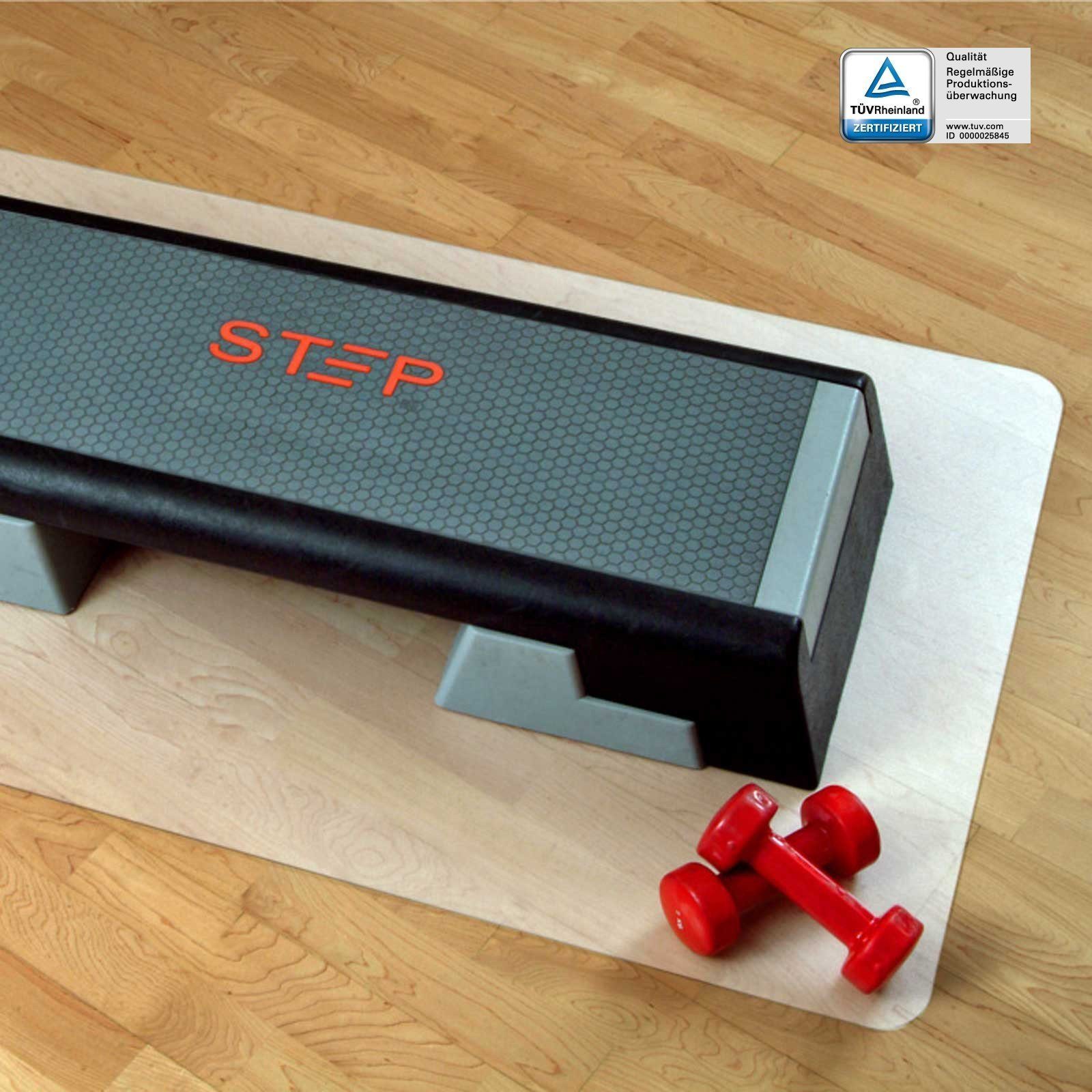 Karat Bodenmatte Unterlegmatte für Fitnessgeräte, Bodenschutz, rechteckig, halbtransparent