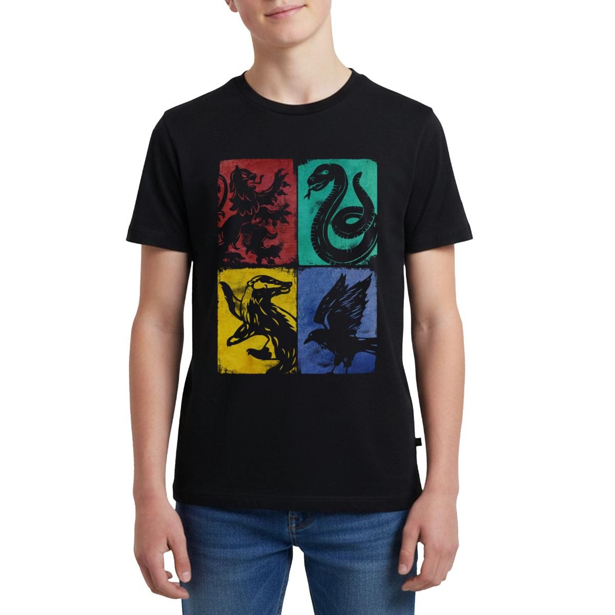 T-Shirt Harry Potter Häuser Wappen Kachel-Mix Teenager Premium T-Shirt