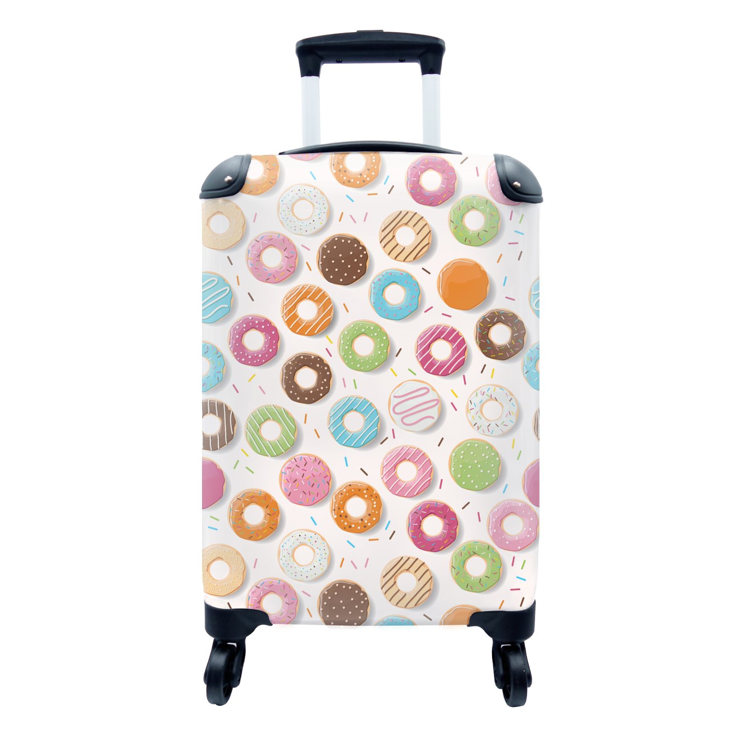 MuchoWow Handgepäckkoffer Muster - Donut - Pastell, 4 Rollen, Reisetasche mit rollen, Handgepäck für Ferien, Trolley, Reisekoffer