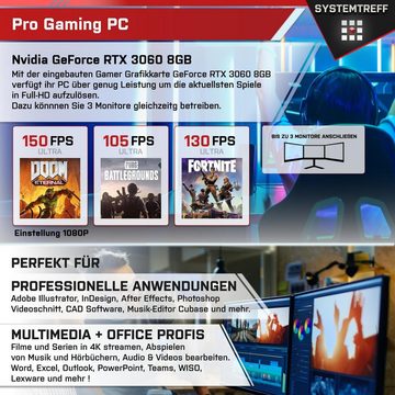 SYSTEMTREFF Basic Gaming-PC (AMD Ryzen 5 5600X, GeForce RTX 3060, 16 GB RAM, 1000 GB SSD, Luftkühlung, Windows 11, WLAN)