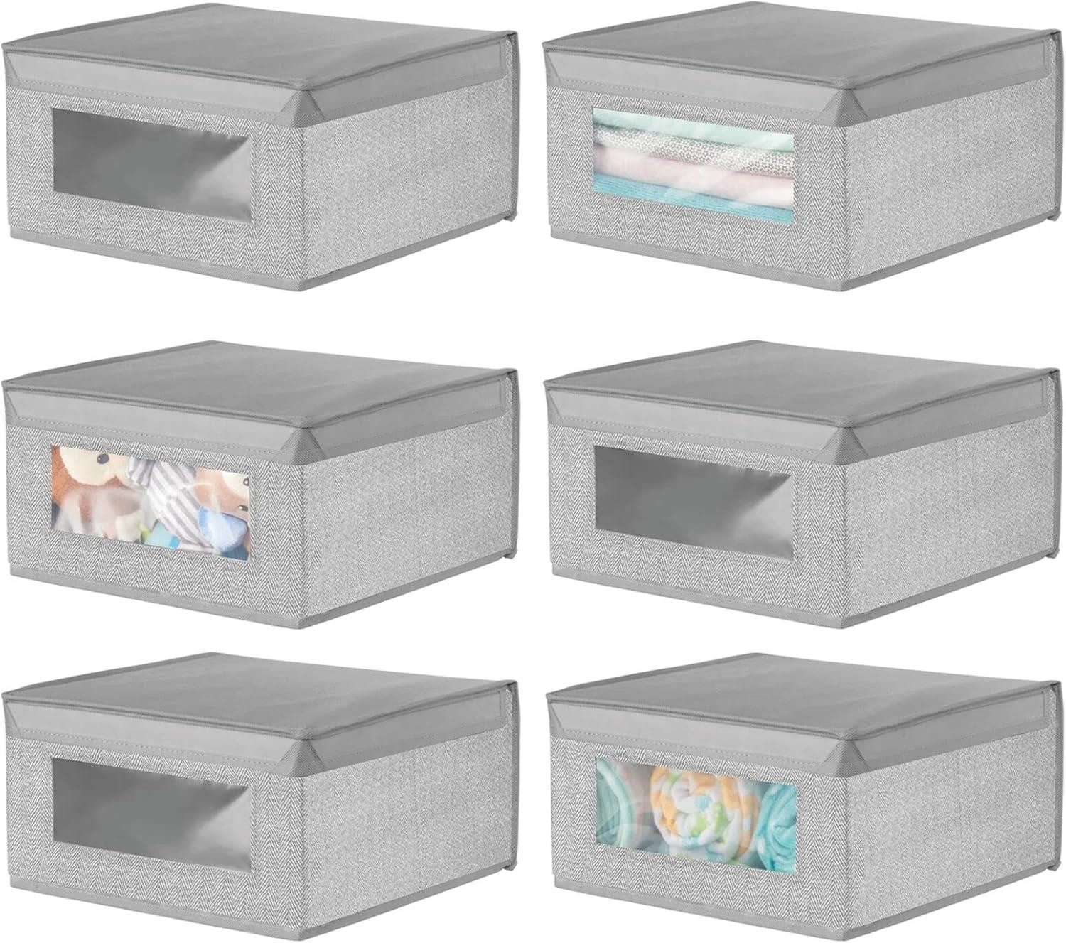 mDesign Aufbewahrungssystem Aufbewahrungsbox stapelbare Stoffbox mDesign Deckel + Sichtfenster 6