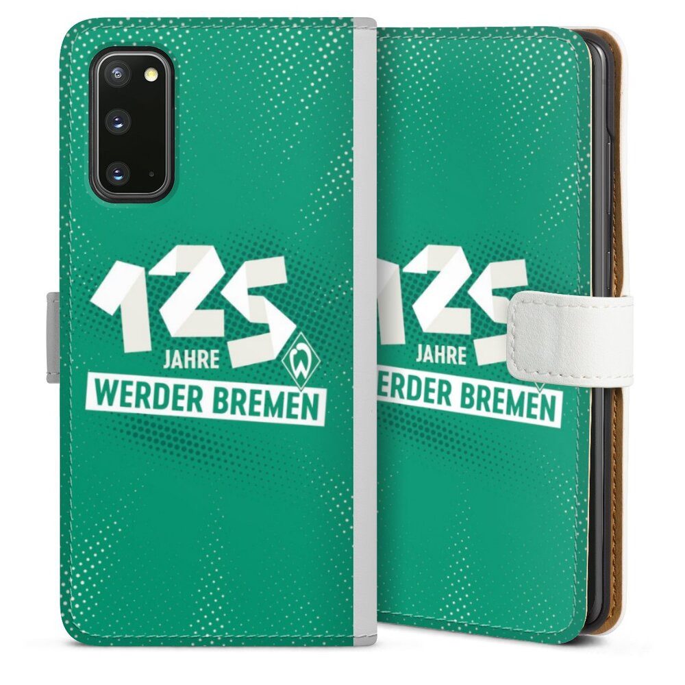 DeinDesign Handyhülle 125 Jahre Werder Bremen Offizielles Lizenzprodukt, Samsung Galaxy S20 Hülle Handy Flip Case Wallet Cover