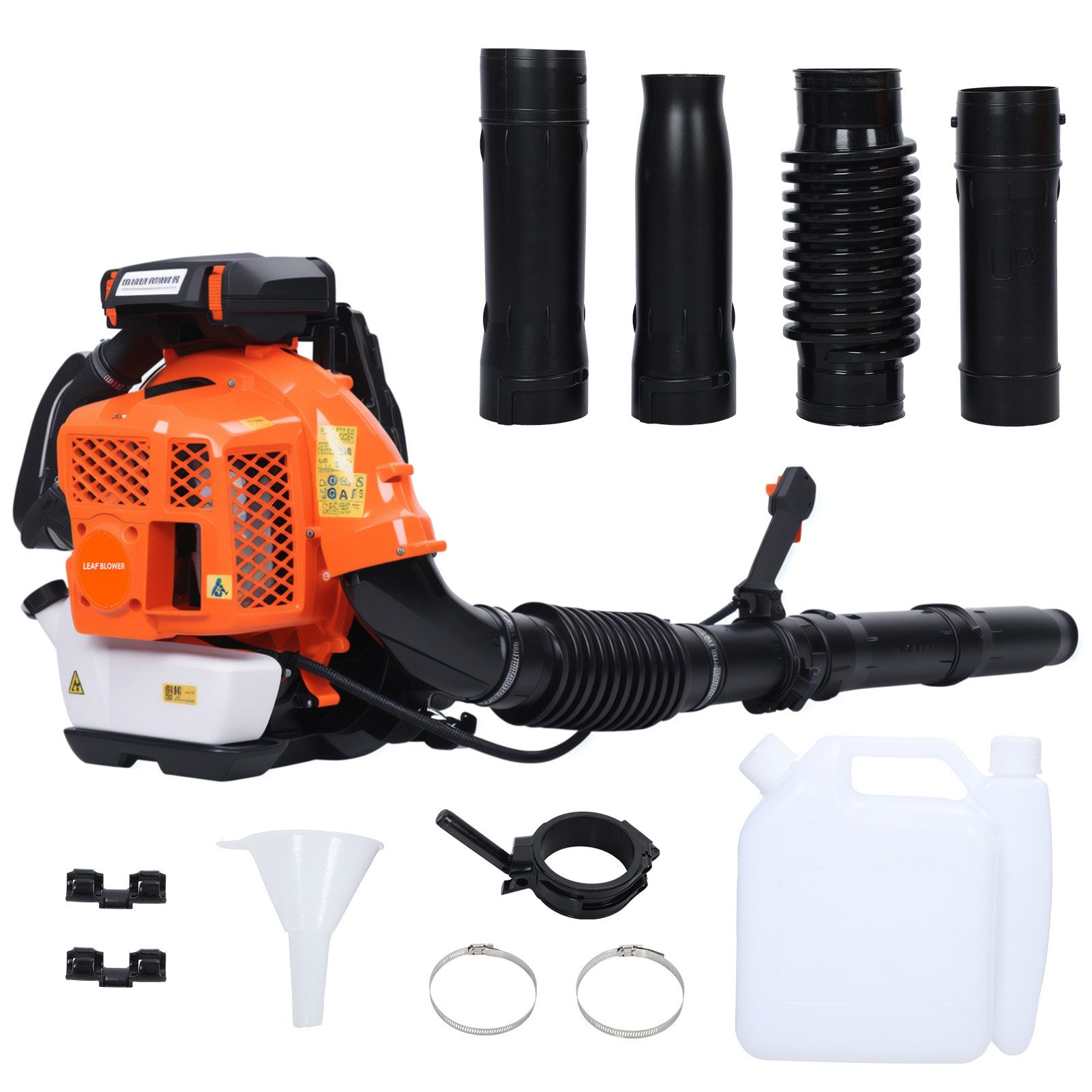 Rutaqian Benzin-Laubbläser 80cc Benzin Rucksack Laubbläser, 3.5kw, Luftdurchsatz 900 CFM, (1 St., 2-Takt Einzylinder Luftgekühlter Motor, Easy Start), Rucksack Laubbläser,Gartengebläse für Rasenpflege und Hofreinigung