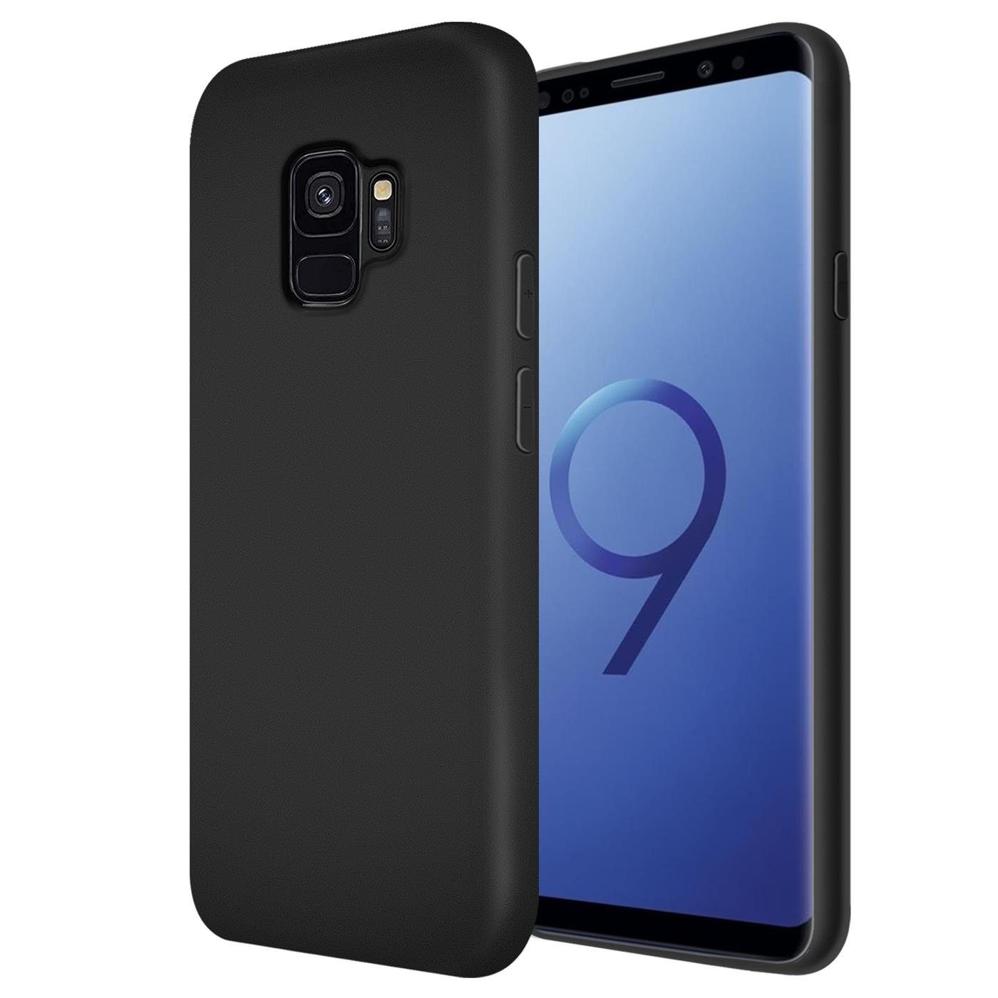 CoolGadget Handyhülle Silikon Case für das Samsung Galaxy S9 Slim TPU Cover 5,8 Zoll, Weiche Schutz Hülle mit Innen Fleece aus Stoff Handy Tasche
