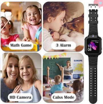 Ruopoem Smartwatch (1,44 cm), Kinder mit GPS und Telefon, Kinder Uhr Anrufen mit IP68 SOS Voice