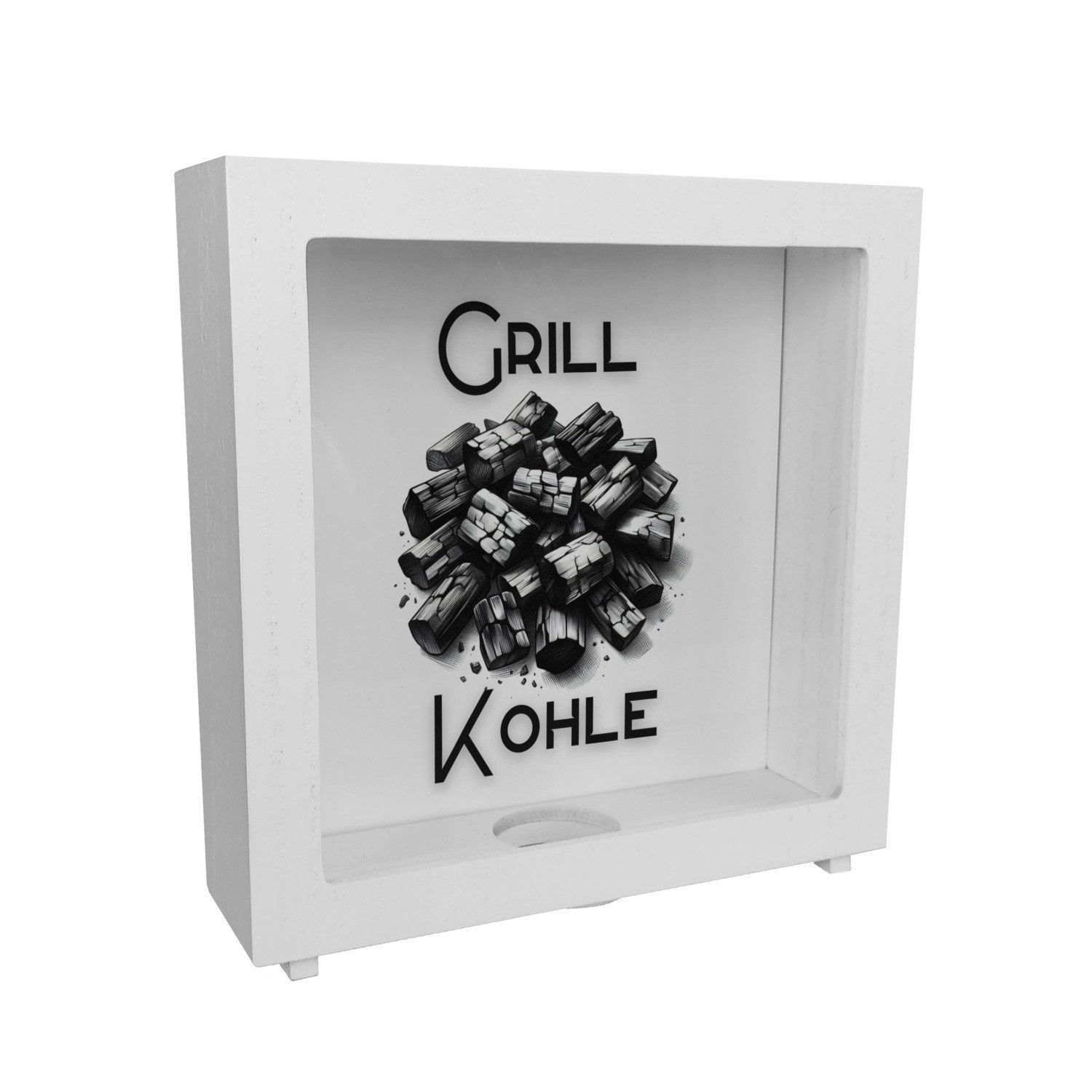 Spardose Grillkohle Rahmen Spardose aus Holz