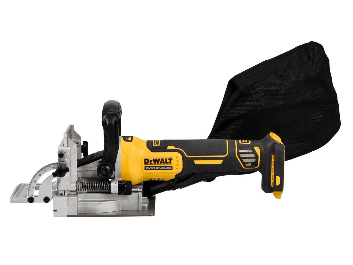 DeWalt Flachdübelfräse 18V, Basisversion, 18 in V, (Set, ohne Akku und Ladegerät), ohne Akku und Ladegerät, max. Fräs-Ø: 102 mm, max. Frästiefe: 20mm