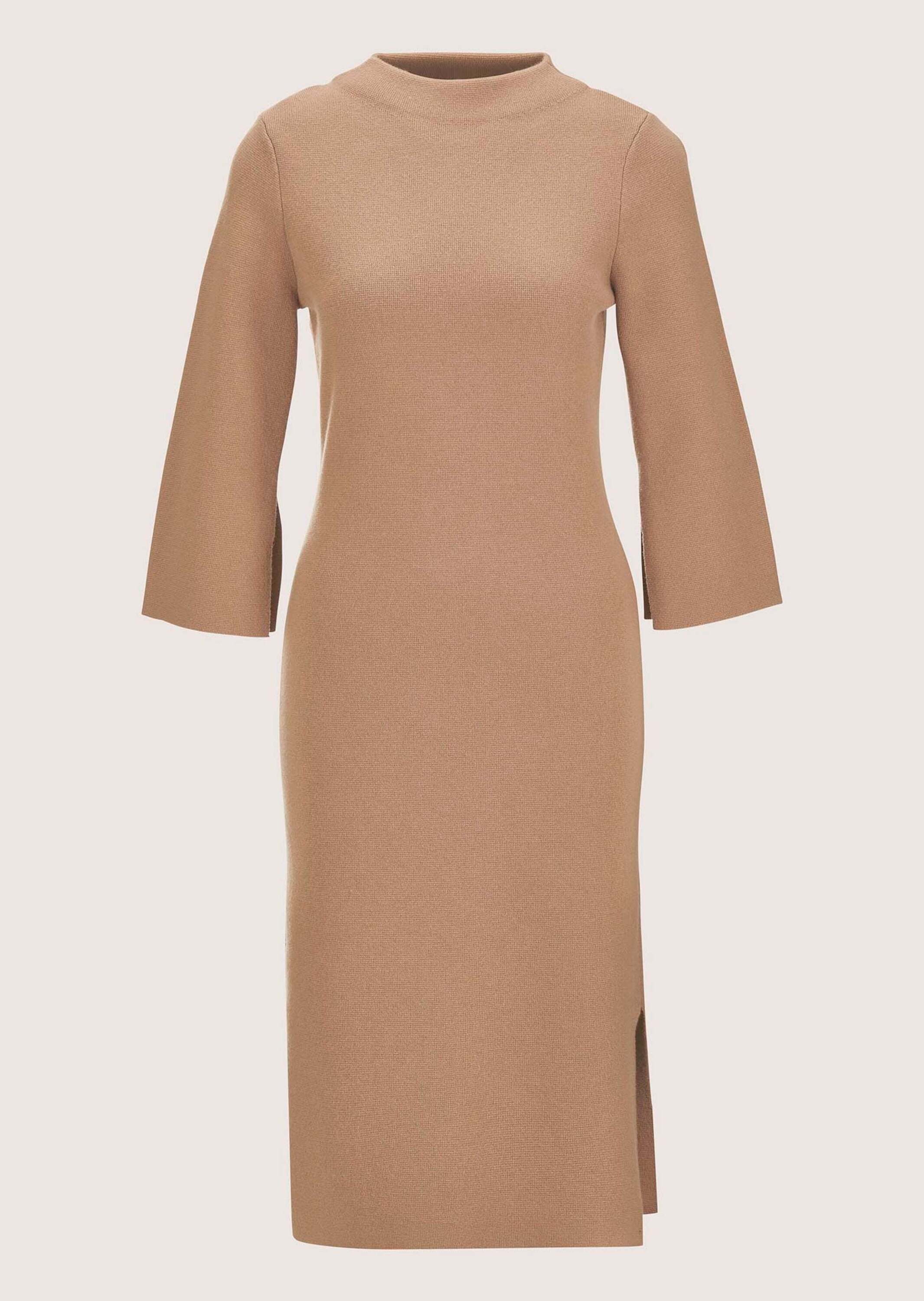 MADELEINE Strickkleid Halbarm Kaschmir-Strickkleid in Midilänge Feminines Design mit Stehkragen und Seitenschlitz, 3/4-Arm – Bild 5 von 5