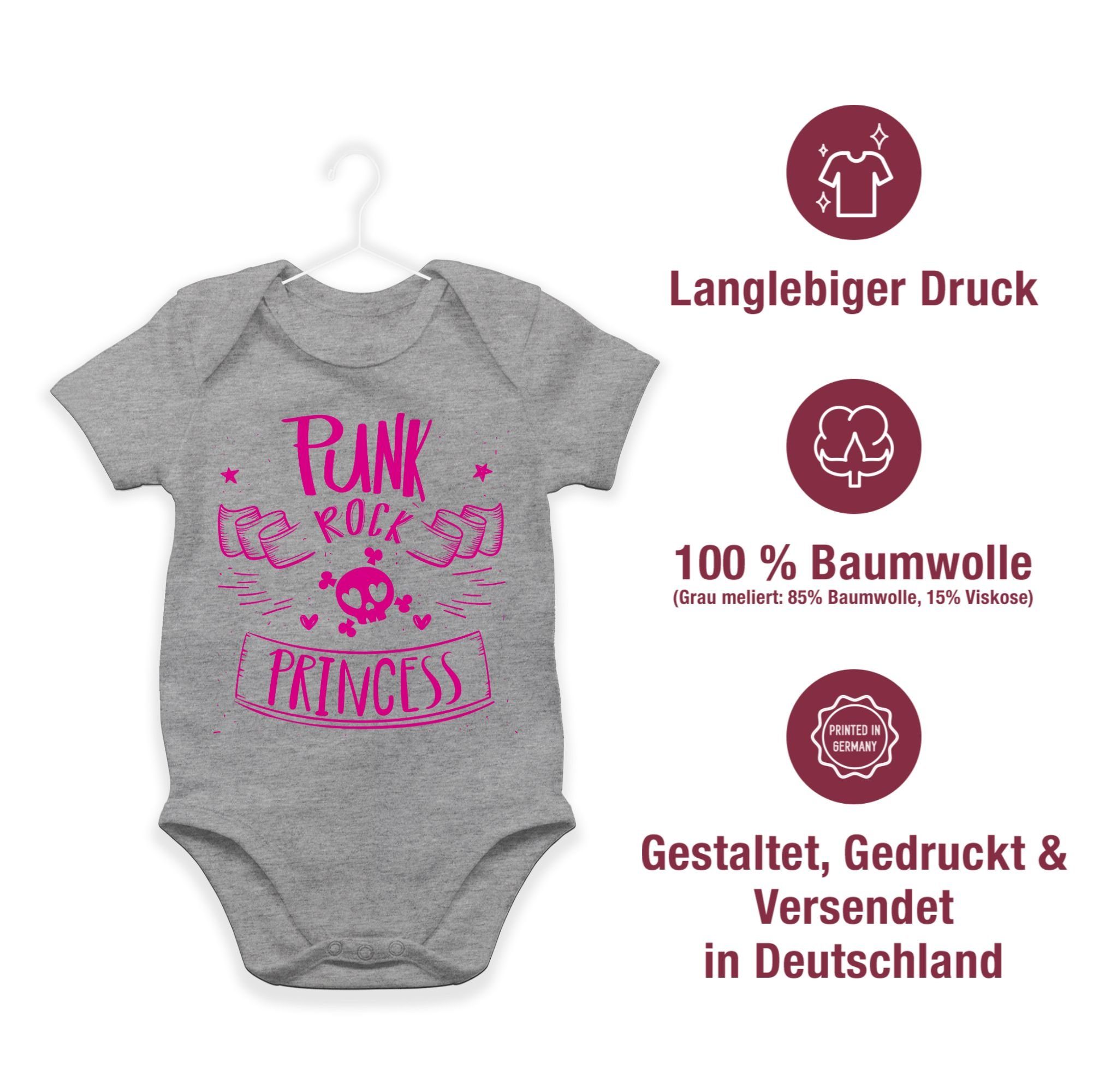 Grau Sprüche 2 Rock Princess Punk Shirtracer Baby meliert Shirtbody