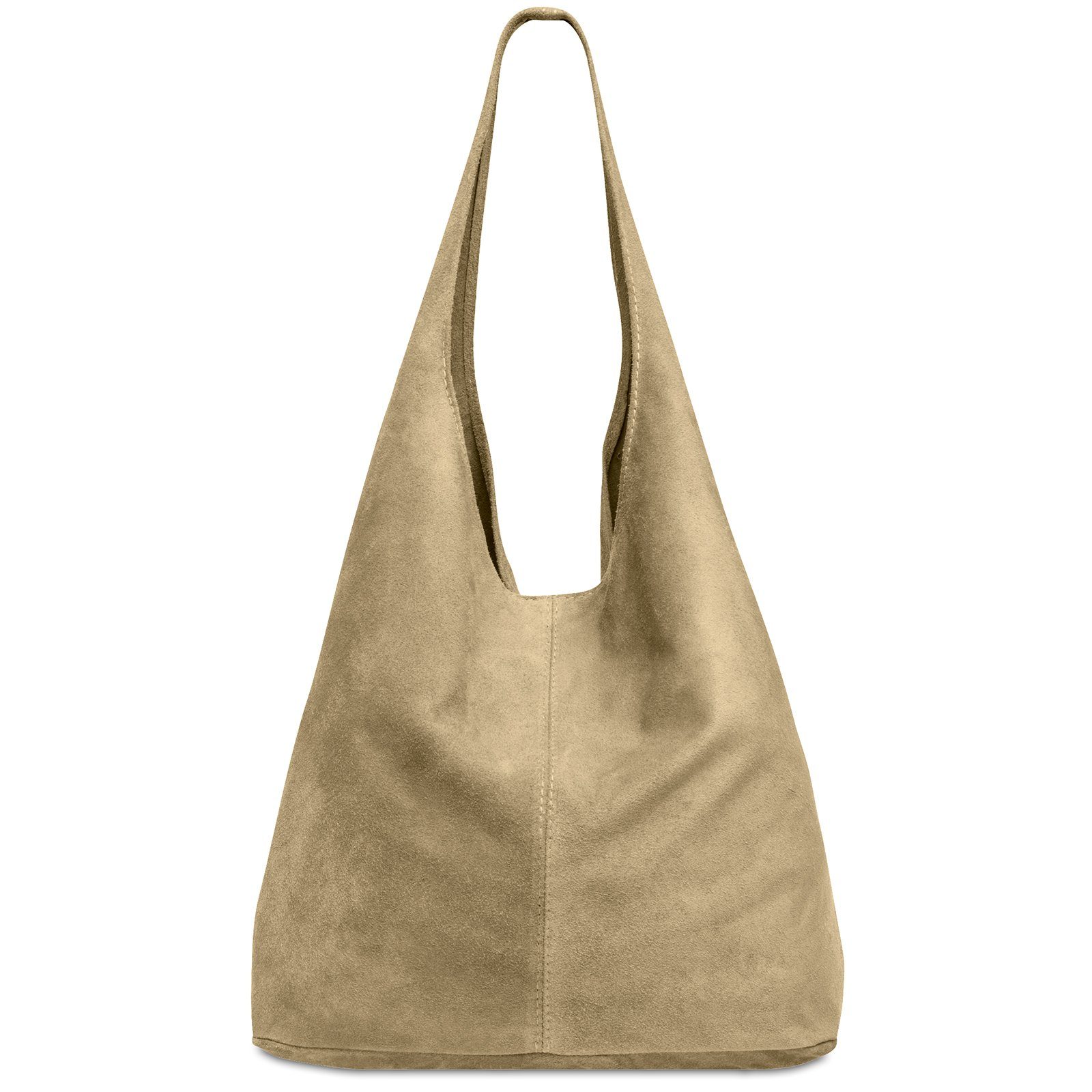 Caspar Schultertasche große Damen Wildleder Tasche günstig online kaufen