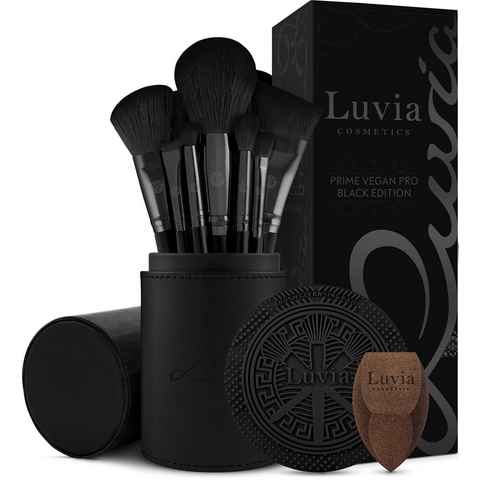 Luvia Cosmetics Kosmetikpinsel-Set Prime Vegan Pro Black Edition, 15 tlg.