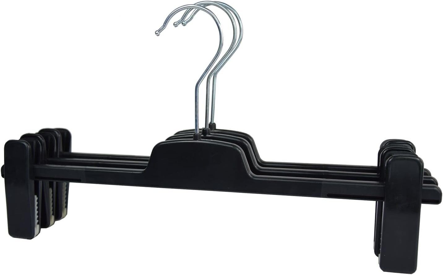 RSR Hangers Kleiderbügel Hosenbügel CL Hosenspanner Klemmbügel Rockbügel Schwarz 40 cm, (10-tlg) – Bild 3 von 4