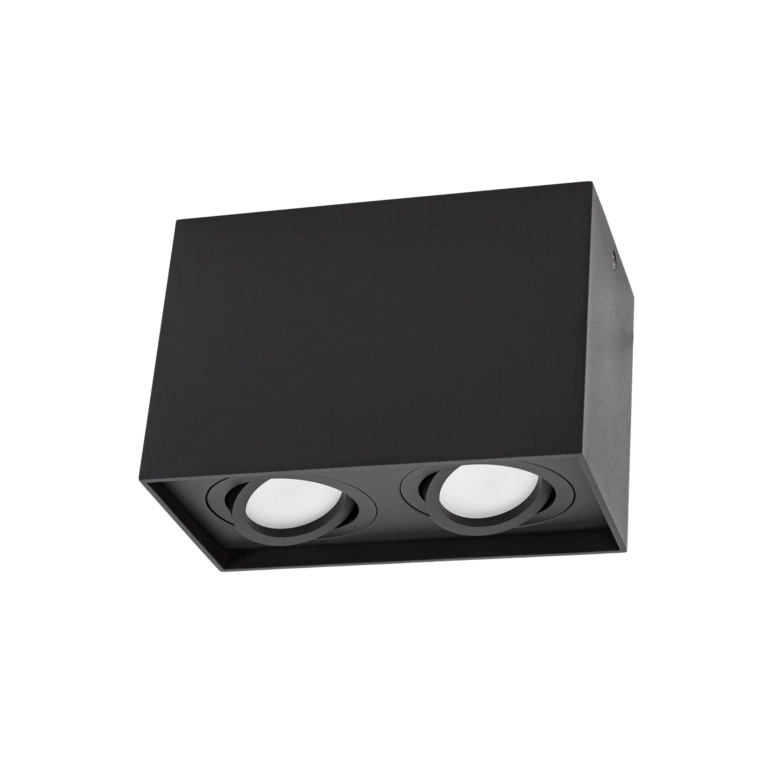 Spectrum Aufbauleuchte LED Chloe Duo GU10 schwenkbar schwarz Deckenleuchte IP20 max.35W eckig, Kein Leuchtmittel enthalten, Schwenkbar