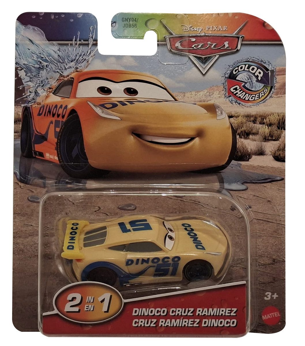Disney Spielzeug-Auto Mattel JHG26 Disney Pixar Cars Dinoco Cruz Ramirez Color Changers