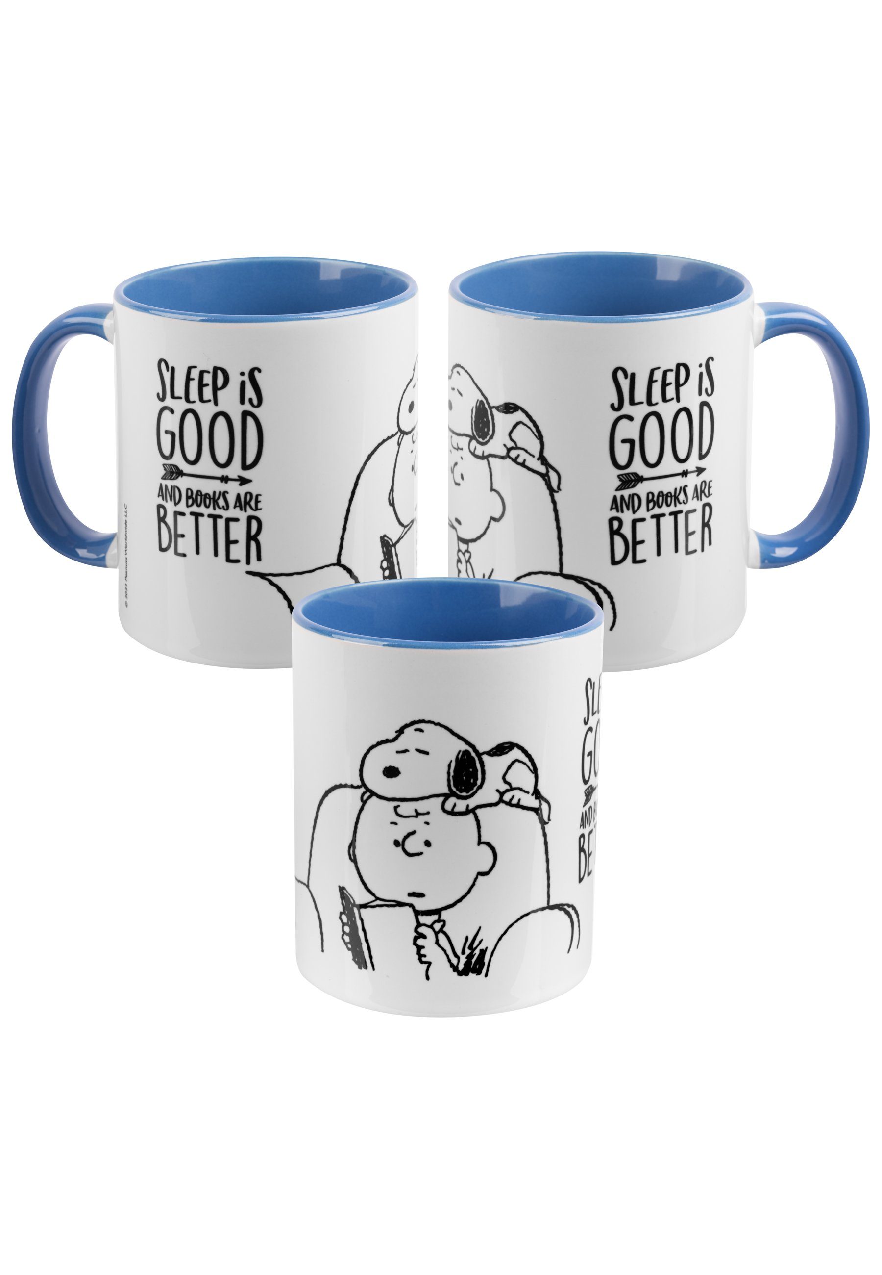 Tasse Tasse Blau - ml, The Weiß United 320 Peanuts Snoopy Books Kaffeetasse Keramik Labels®