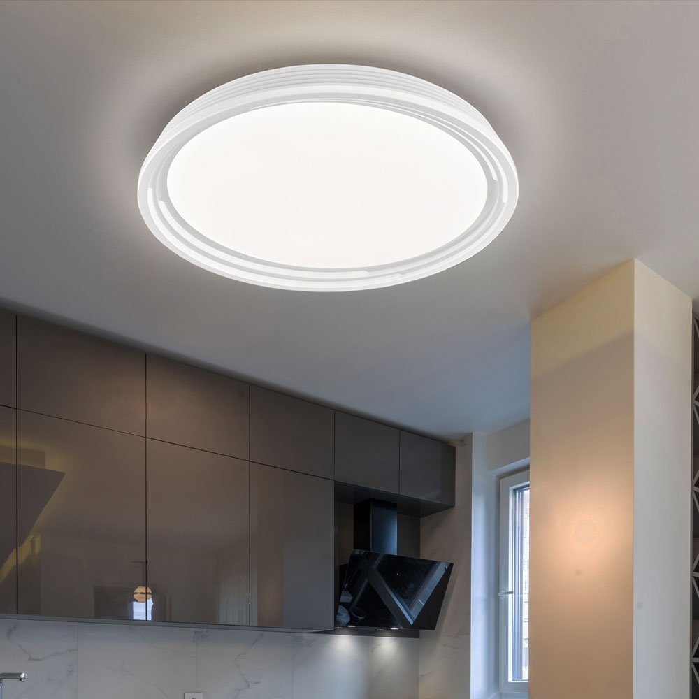 FISCHER & HONSEL LED Deckenleuchte, LED-Leuchtmittel fest verbaut, Warmweiß, Deckenlampe Deckenleuchte Wohnzimmerlampe weiß dimmbar LED D 43 cm