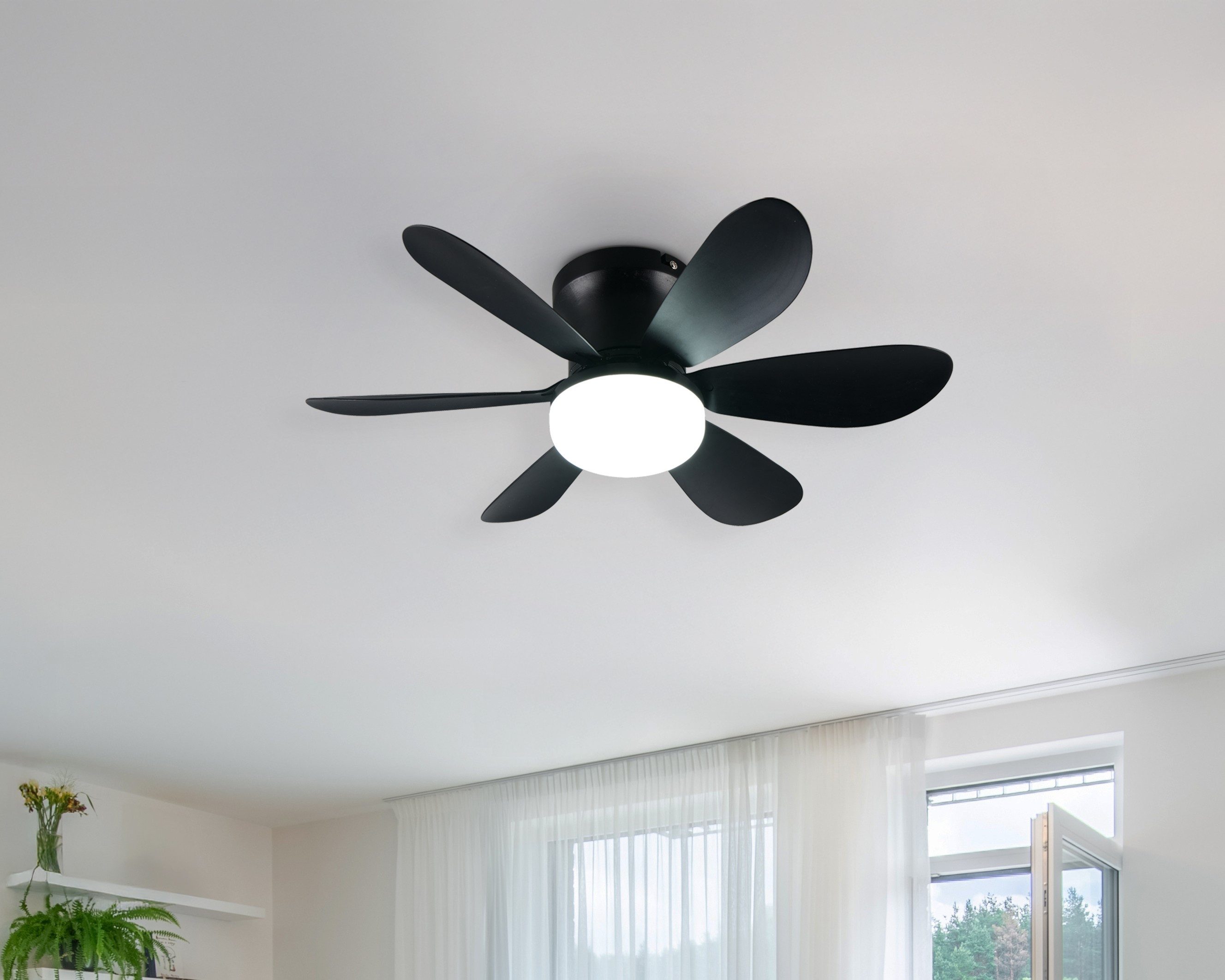 Reality Leuchten LED Deckenleuchte LUND mit Ventilator, Deckenventilator mi günstig online kaufen
