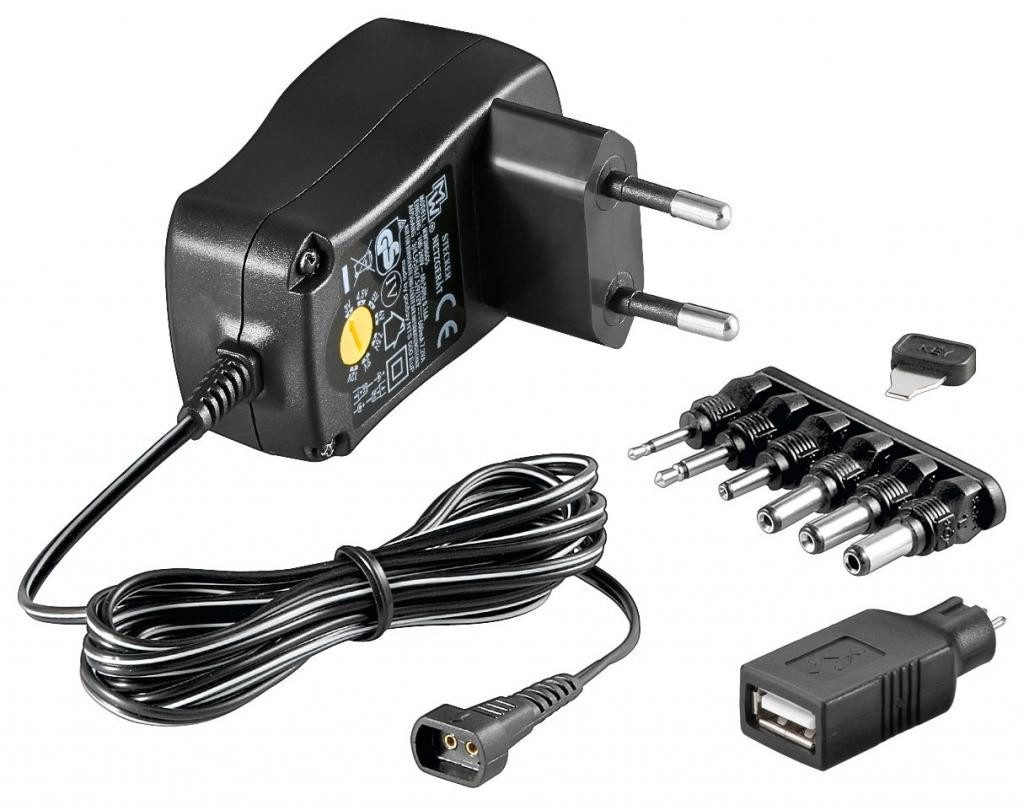 Goobay EcoFriendly Universal Netzteil 3-12 V m. 8 Adapter (600/1000/2250mA) Netzteil (Ausgang, Spannungsstufen: 12, 3, 4,5, 5, 6, 7,5, 9 V)