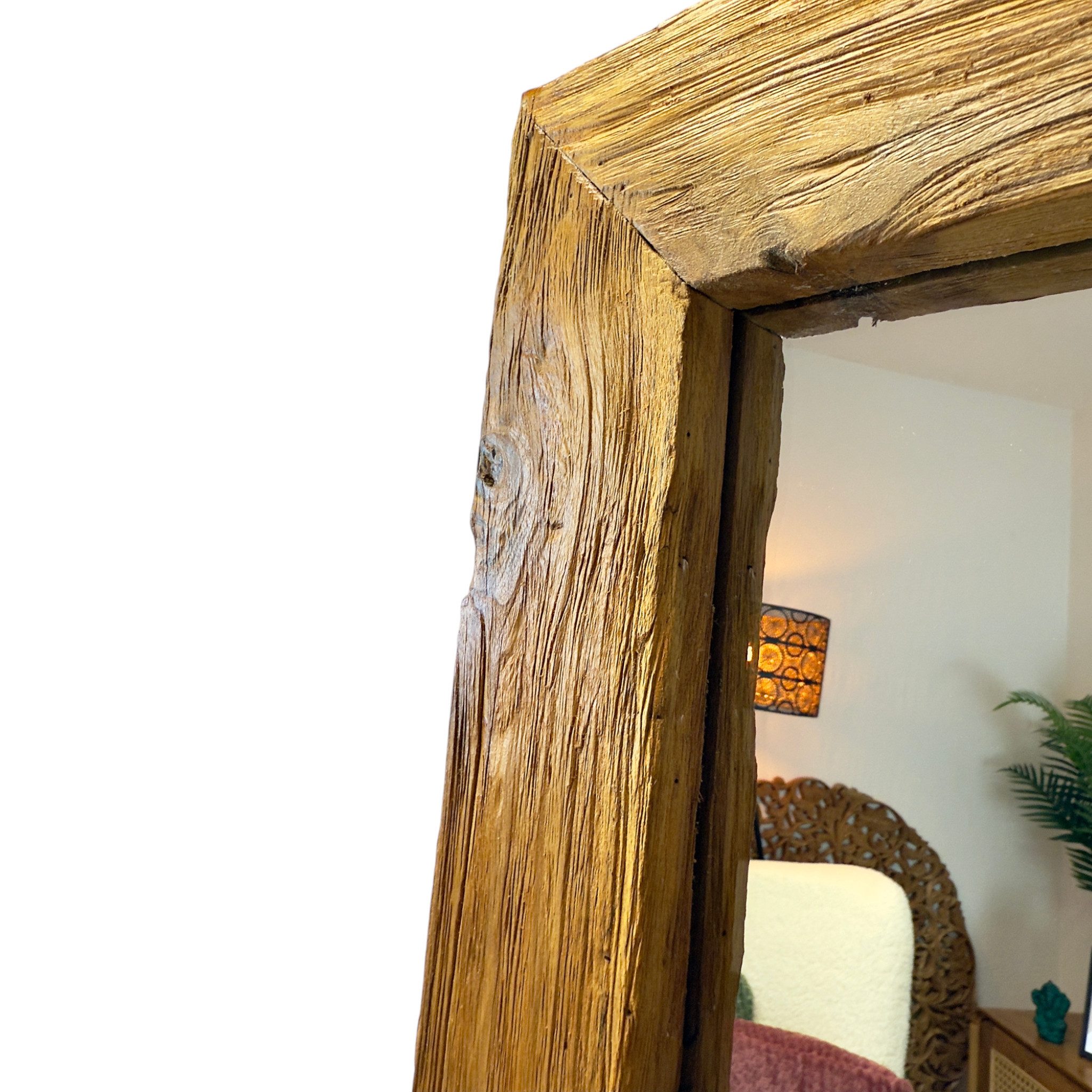 FaHome Dekospiegel Teakholz Spiegel - Anlehnen Dekorieren Staunen – Eckiger günstig online kaufen