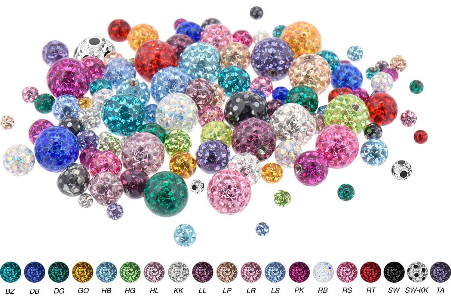 PIERCINGLINE Piercing-Set Chirurgenstahl Schraubkugel EPOXY (Schraub-Aufsätze, 1-tlg) – Bild 2 von 2