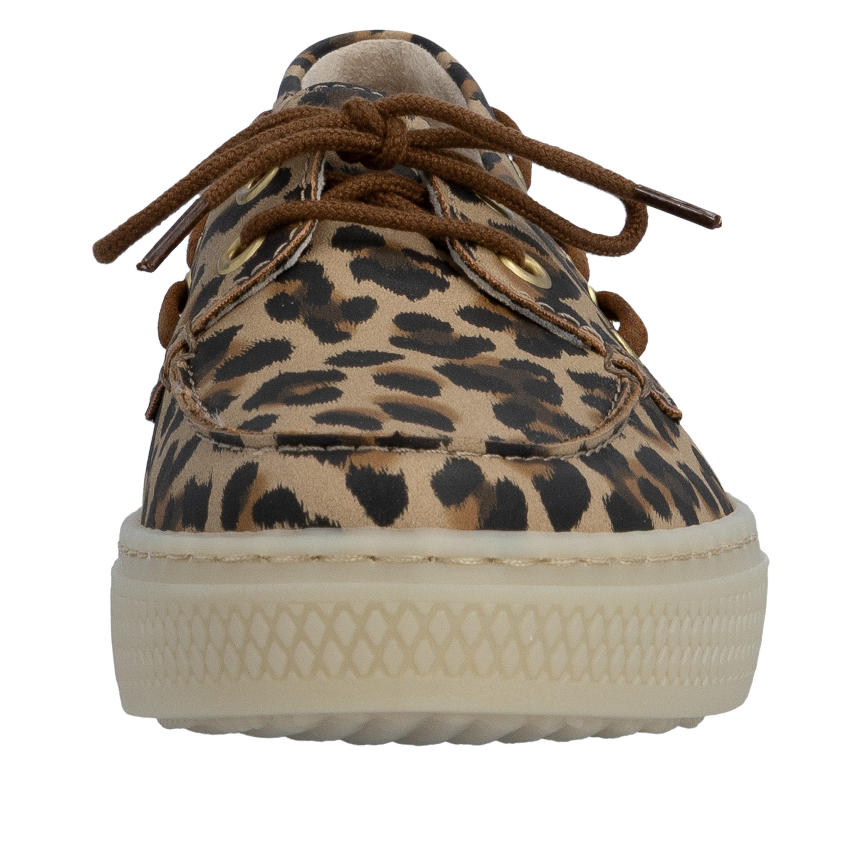 Rieker Bootsschuh Schnürer, Mokassin, Halbschuh im Leo-Look