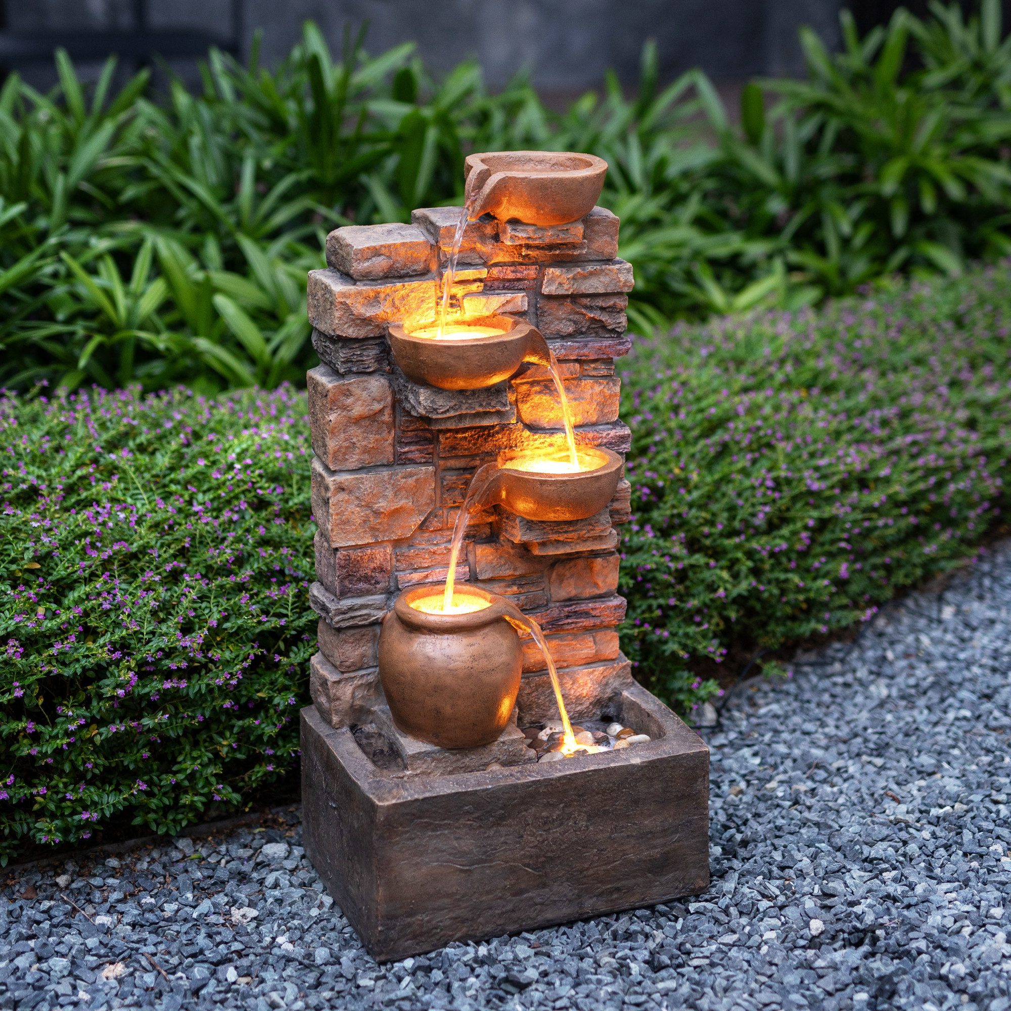 Teamson Home Gartenbrunnen 3 Ebenen Polyresin günstig online kaufen