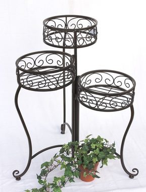 DanDiBo Pflanzentreppe Blumentreppe Metall Braun Rund 63 cm mit 3 Körbe Blumenständer 12555 Beistelltisch Pflanzenständer Blumensäule
