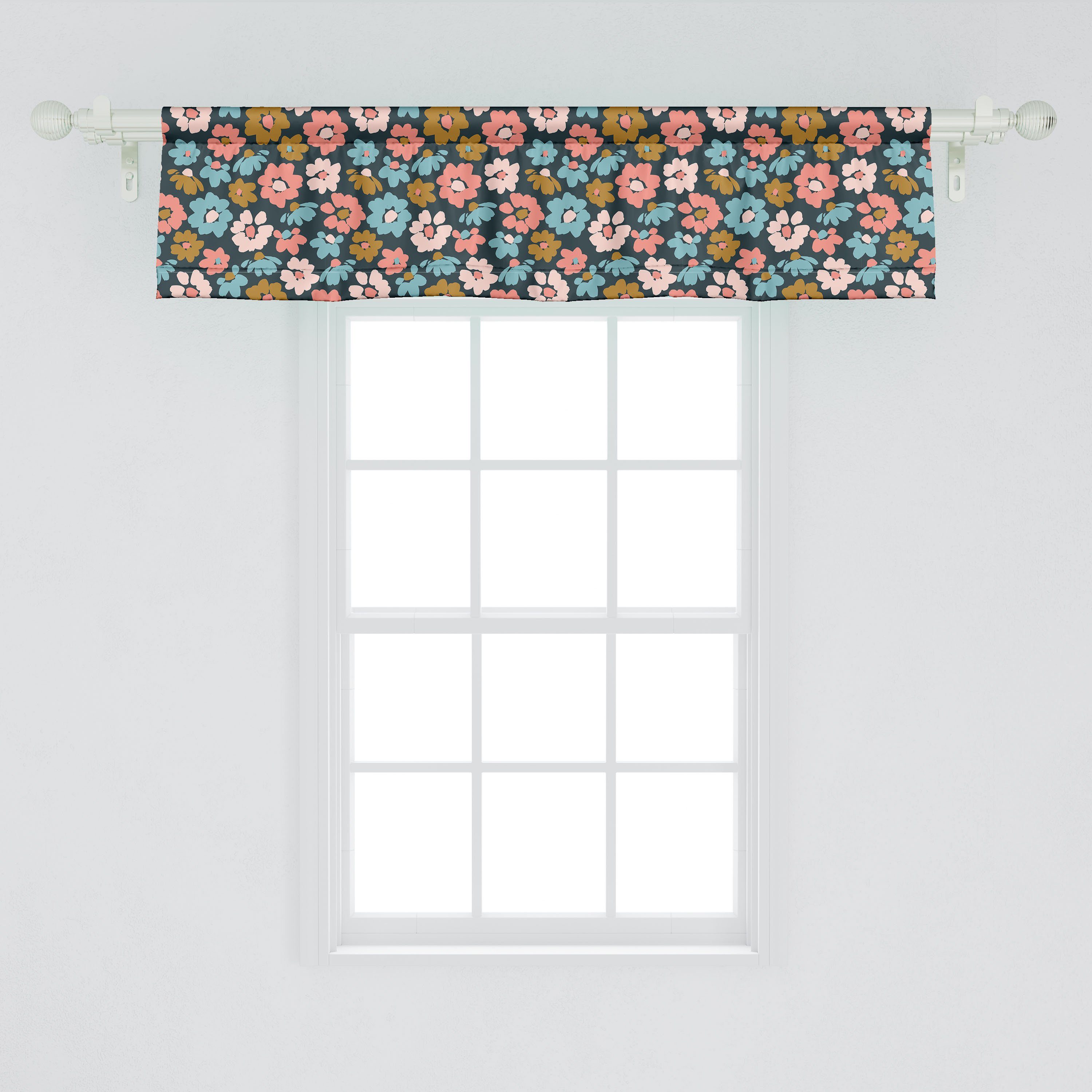Scheibengardine Vorhang Volant für Kunst Blume Dekor Blumenelemente Abakuhaus, Schlafzimmer Stangentasche, Küche mit Grundlegende Microfaser
