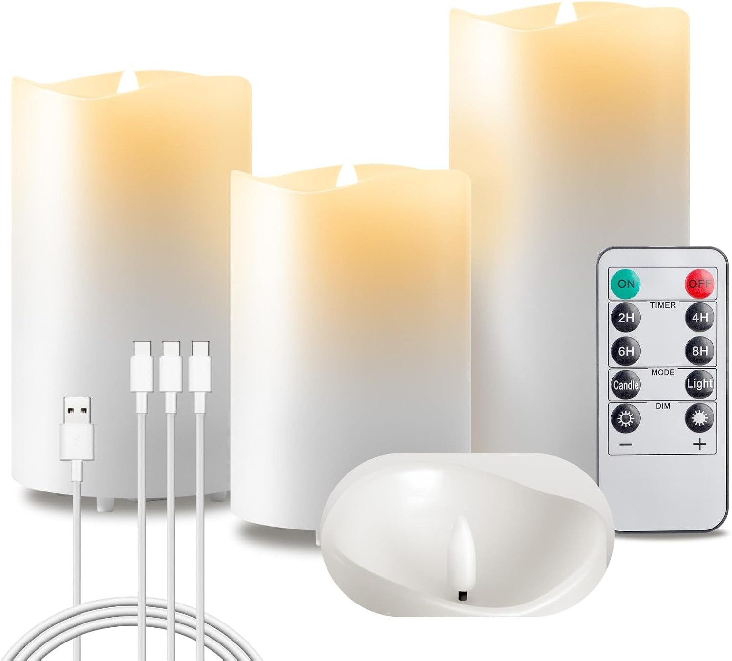 EXTSUD LED-Kerze Flammenlose LED Kerzen 3er günstig online kaufen