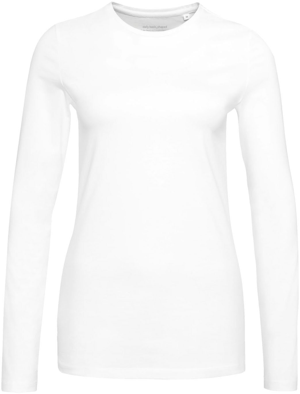 Smilla in cleaner Basic-Form white Langarmshirt OPUS