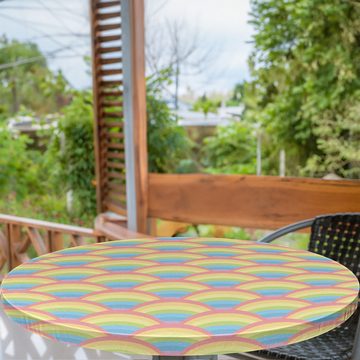 Abakuhaus Tischdecke Rundum-elastische Stofftischdecke, Pastell Regenbogen Wie Die Halbe Kreise