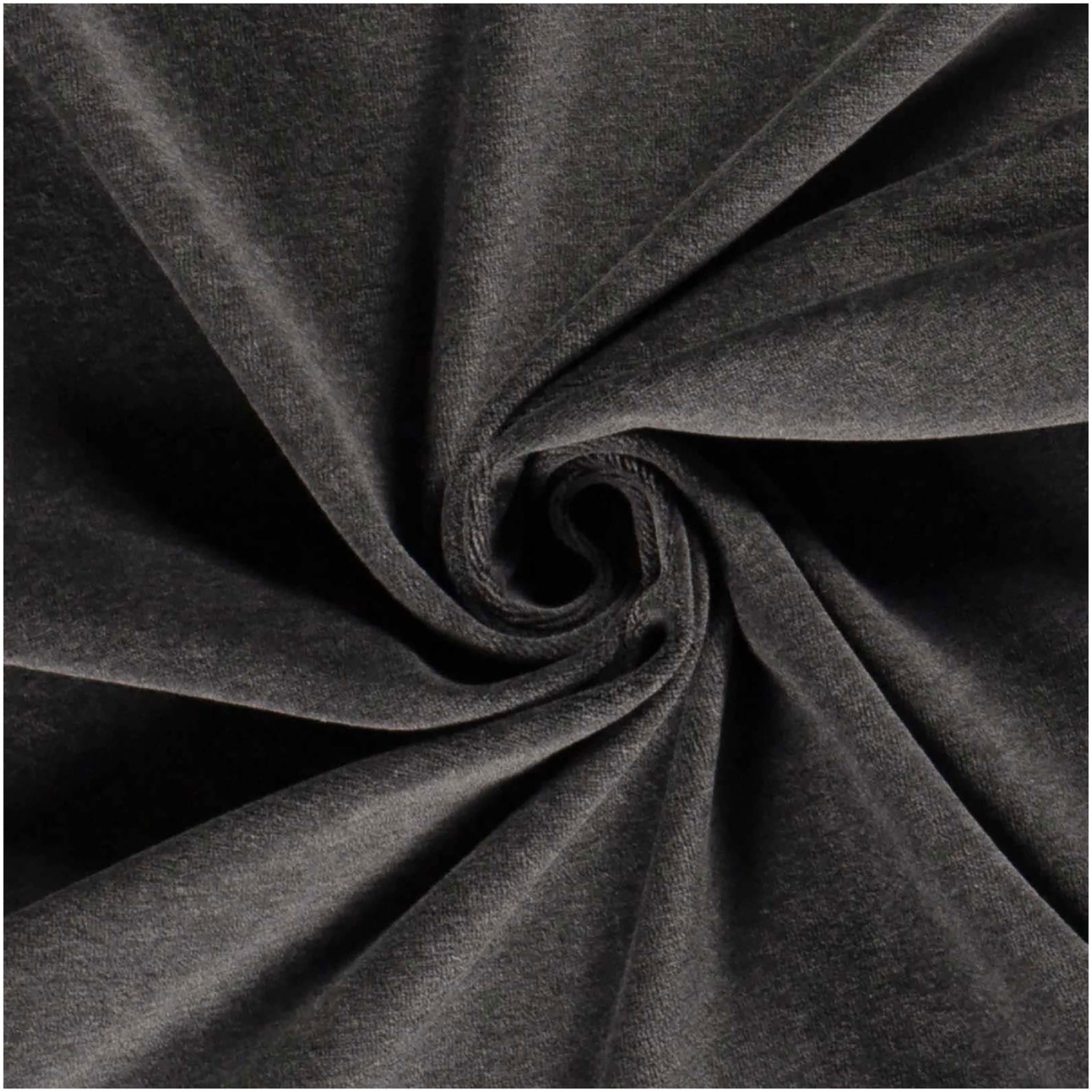maDDma Stoff Velour Nicky uni ab 50 x 150cm Jersey Velourstoff Baumwolle, 067 - anthrazit