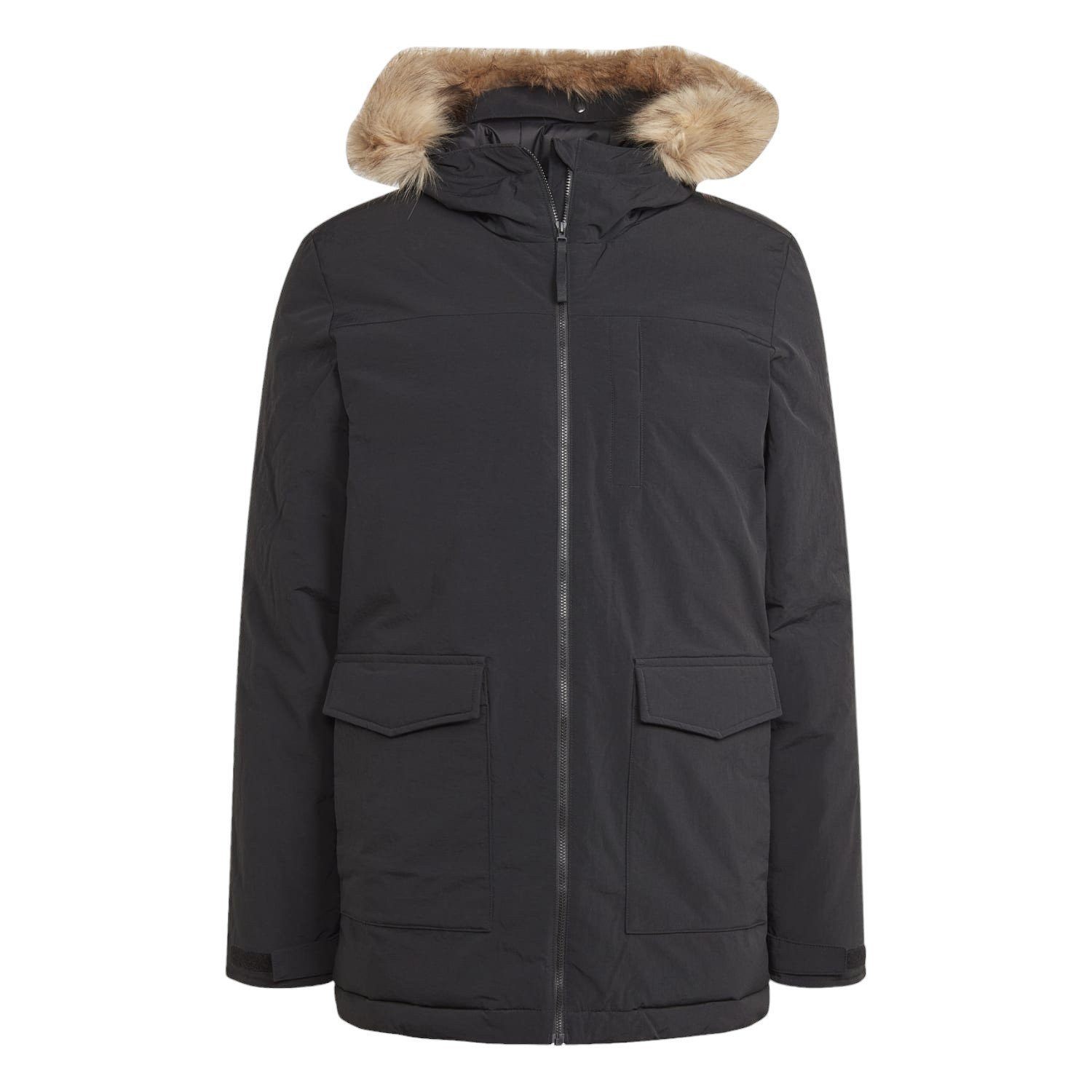 Parka Hooded Fur Parka (wasserabweisend) schwarz Herren